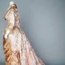 PINK BROCADE RECEPTION GOWN, 1880s