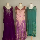 THREE JEWELED SILK DRESSES, 1925-1934