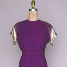 PURPLE CREPE &amp; LAME EVENING GOWN, 1940