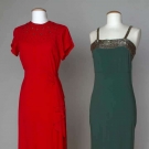 TWO BEADED EVENING GOWNS, 1930-1940s