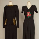 TWO BLACK EVENING DRESSES, 1940s
