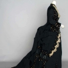 EMBROIDERED VISITING DRESS, 1870s