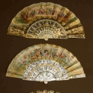 THREE PAPER LEAF FANS, MID 19TH C