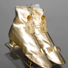 PAIR WEDDING BOOTS, 1840-1850s