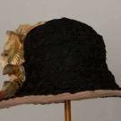 BLACK STRAW LACE HAT, 1920s