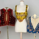 FOUR WOMEN'S FOLK VESTS, SLOVAKIA, 19TH C