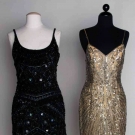 TWO JEWELED DRESSES, 1980s