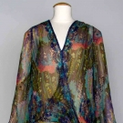 BEADED CHIFFON PRINT DRESS, 1930s