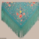 BLUE SILK EXPORT SHAWL, CHINA, c. 1910