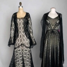 TWO BLACK LACE EVENING GOWNS, 1930s