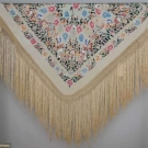 EMBROIDERED EXPORT SHAWL, CHINA, 19TH C