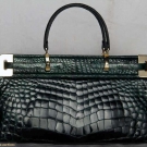 GREEN ALLIGATOR HANDBAG, ITALY, MID 20TH C