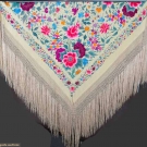 EMBROIDERED EXPORT SHAWL, CHINA, 19TH C