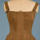 HAND MADE KHAKI COUTIL CORSET, c. 1845