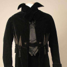 BLACK VELVET CORDUROY WALKING SUIT, PARIS-NY, c. 1914