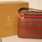 GUCCI LEATHER SHOULDER BAG &amp; BOX, 1977