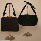 TWO LADIES' SUEDE HANDBAGS, 1940s
