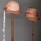 TWO PINK SILK CLOCHES, 1920s