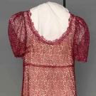 MAGENTA LACE AFTERNOON GOWN, LATE 1930s