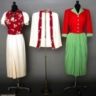 TWO PRINTED SILK OUTFITS, 1940-1950