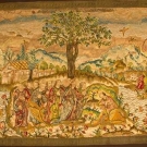 EMBROIDERED WALL HANGING, 37x82, ITALY, 1680-1750