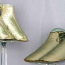 TWO PAIR LADIES' SIDE LACED ANKLE BOOTS, 1840-1860