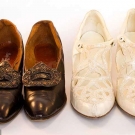 TWO PAIR LADIES' BEADED SHOES, 1890-1915