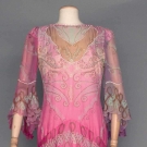 PAINTED CHIFFON DRESS, c. 1980