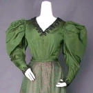 GREEN SILK DAY DRESS, 1895