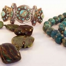 THREE PIECES TURQUOISE JEWELRY, 1940-1950s