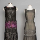 TWO BLACK FLAPPER DRESSES, 1920s