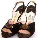 PAIR LUCITE &amp; SUEDE SHOES, 1950s