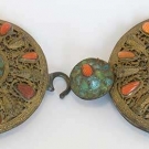ANTIQUE HUGE CORAL BELT BUCKLE, OTTOMAN EMPIRE