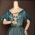 SKY BLUE SILK PARTY GOWN, 1850s