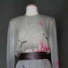 HANAE MORI SILK EVENING GOWN, LATE 1970s-EARLY 1980s