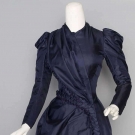 NAVY SILK DAY DRESS, c. 1888