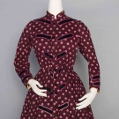 PRINTED WOOL MATERNITY DRESS, 1860s