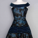 CHINE PRINTED SILK PARTY DRESS, MID 1950s