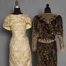 TWO LAME COCKTAIL DRESSES, 1950s &amp; 1980s