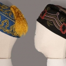 TWO GENTS SMOKING CAPS, MID 19TH C