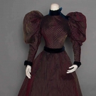 STRIPED COTTON DAY DRESS, c. 1895