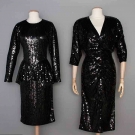 TWO OLEG CASSINI EVENING DRESSES, c. 1980