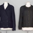 TWO CHANEL LG SZ BLACK JACKETS, 1990s