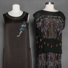 TWO MULTI-COLOR BEADED DRESSES, 1920s