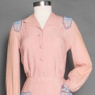 BEADED PINK PANT SUIT, 1940s