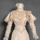 SILK BROCADE WEDDING DRESS, DENVER, c. 1898