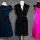 THREE SILK DRESSES, LAST QUARTER 20TH C
