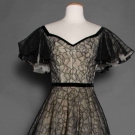 BLACK LACE PARTY DRESS, MID 1950s