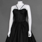 TRAINA-NORELL BLACK SILK GOWN, c. 1955