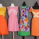 FOUR SHERBET COLOR LINEN DRESSES, 1960s